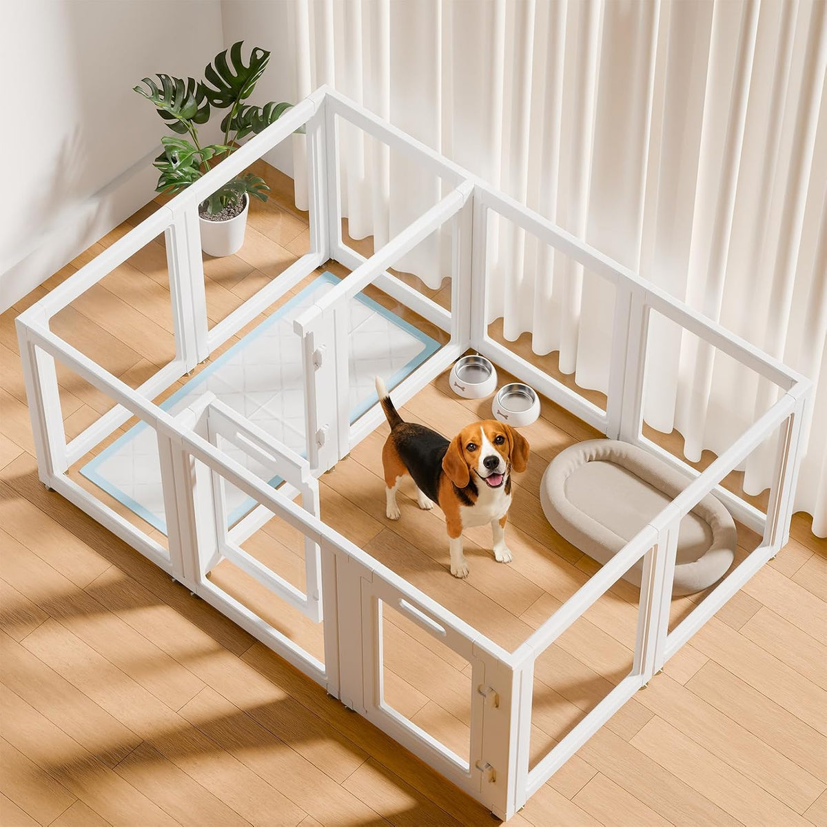everfront clear acrylic dog playpen indoor, 30" h, main product view