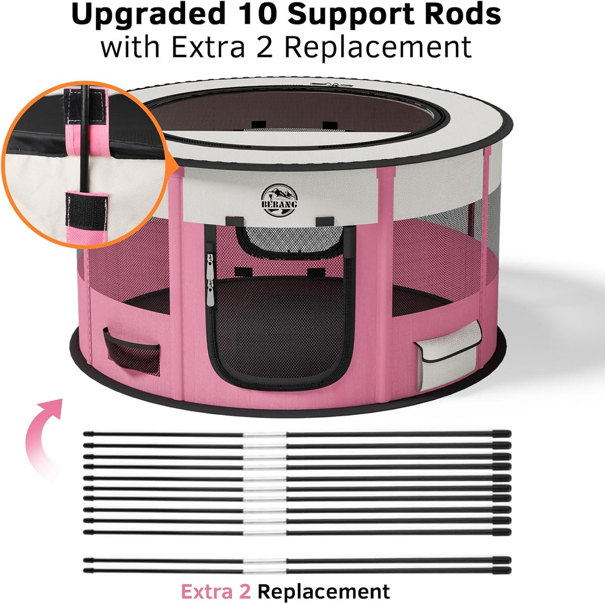 dog playpen for puppies and cats: foldable pet, close-up detail