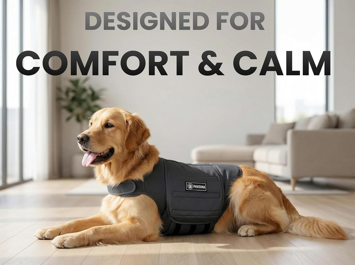 dog anxiety vest – calming vest & compression shown in use