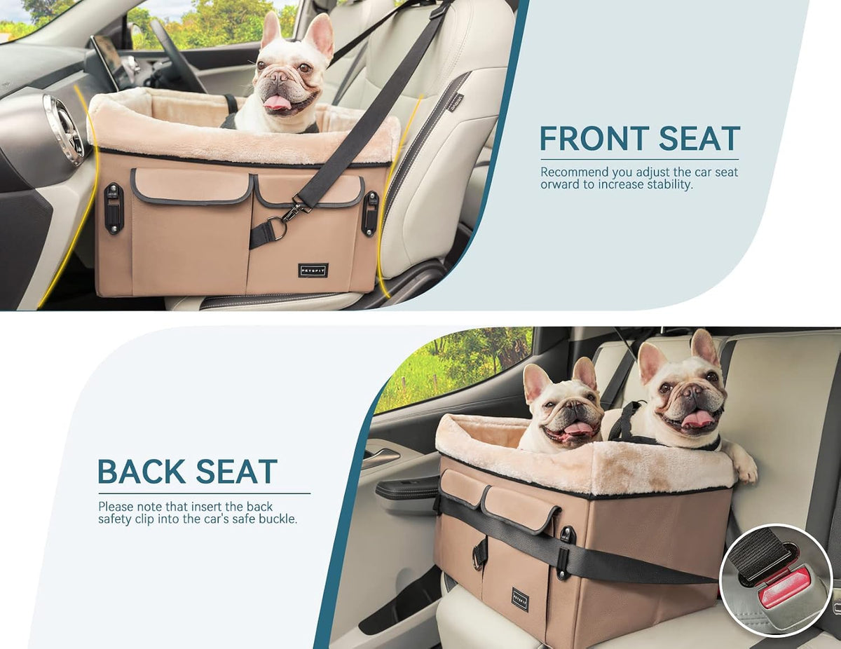 petsfit dog booster car seat for medium dog shown in use