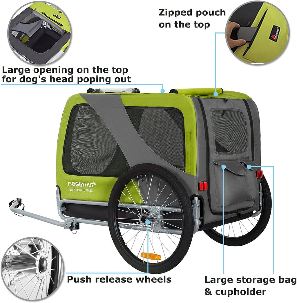 doggyhut® premium xl pet bike trailer, up to, close-up detail