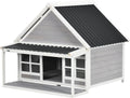 pawhut wooden dog house with porch for large, main product view