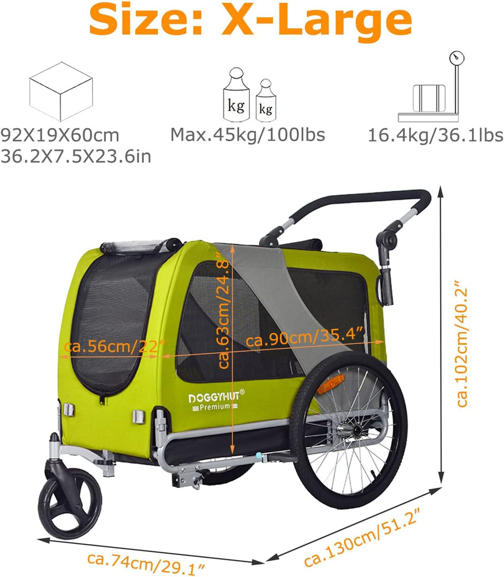 doggyhut® premium xl pet bike trailer & stroller on a desk or shelf