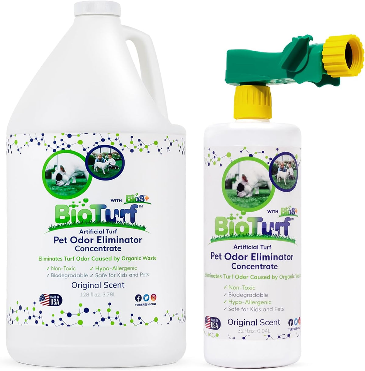 bioturf bios+ turf cleaner concentrate 1 gallon, 32oz, main product view