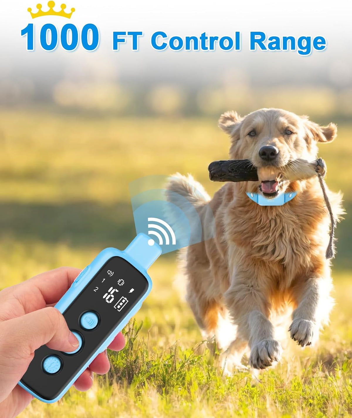 bousnic shock collar for dogs - waterproof rechargeable, side view