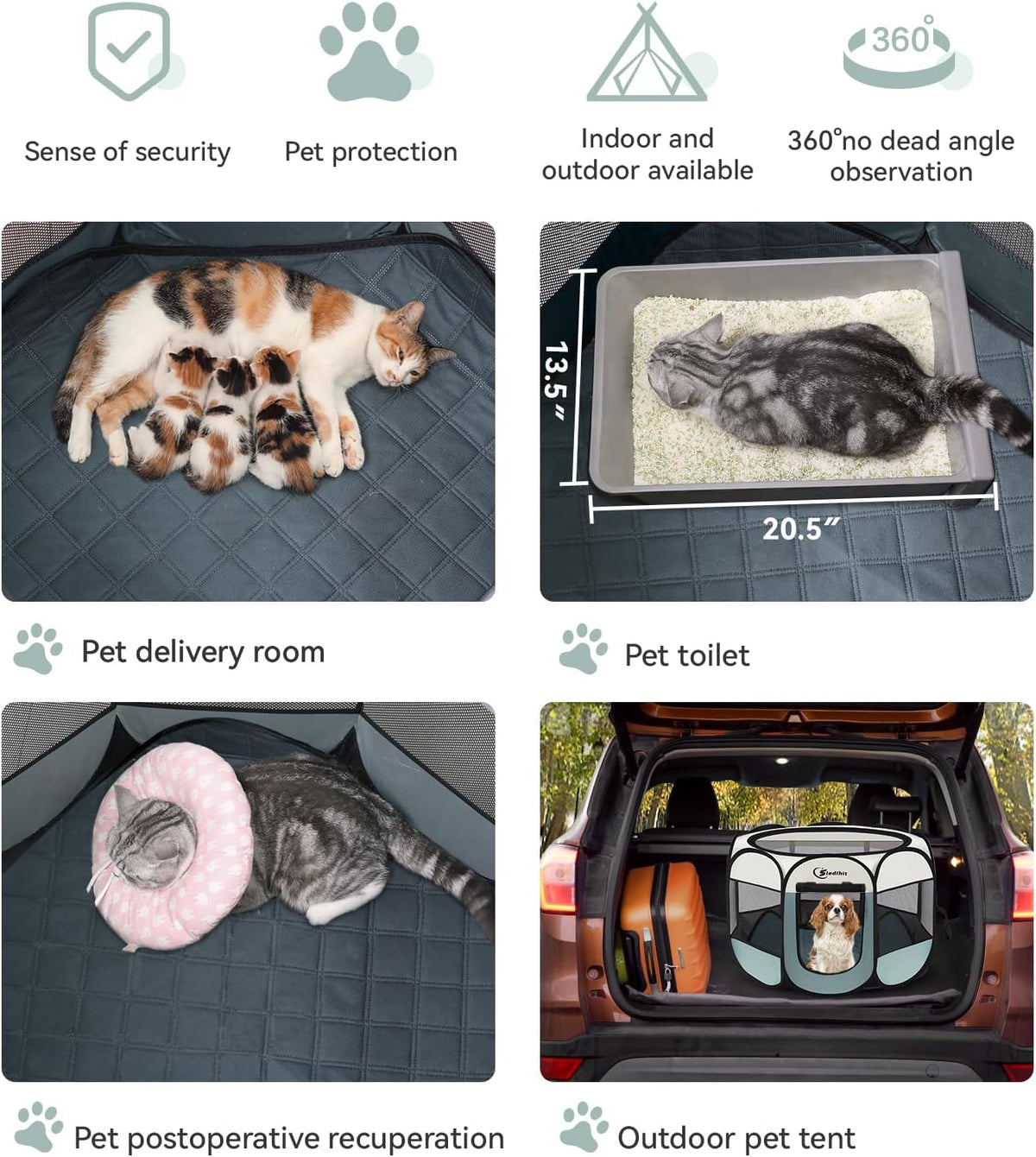 siedihit dog cat playpen tent crate cage with, close-up detail