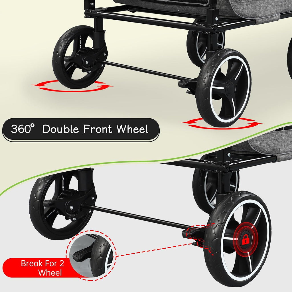 saudism pet stroller for dogs cats up to showing dimensions