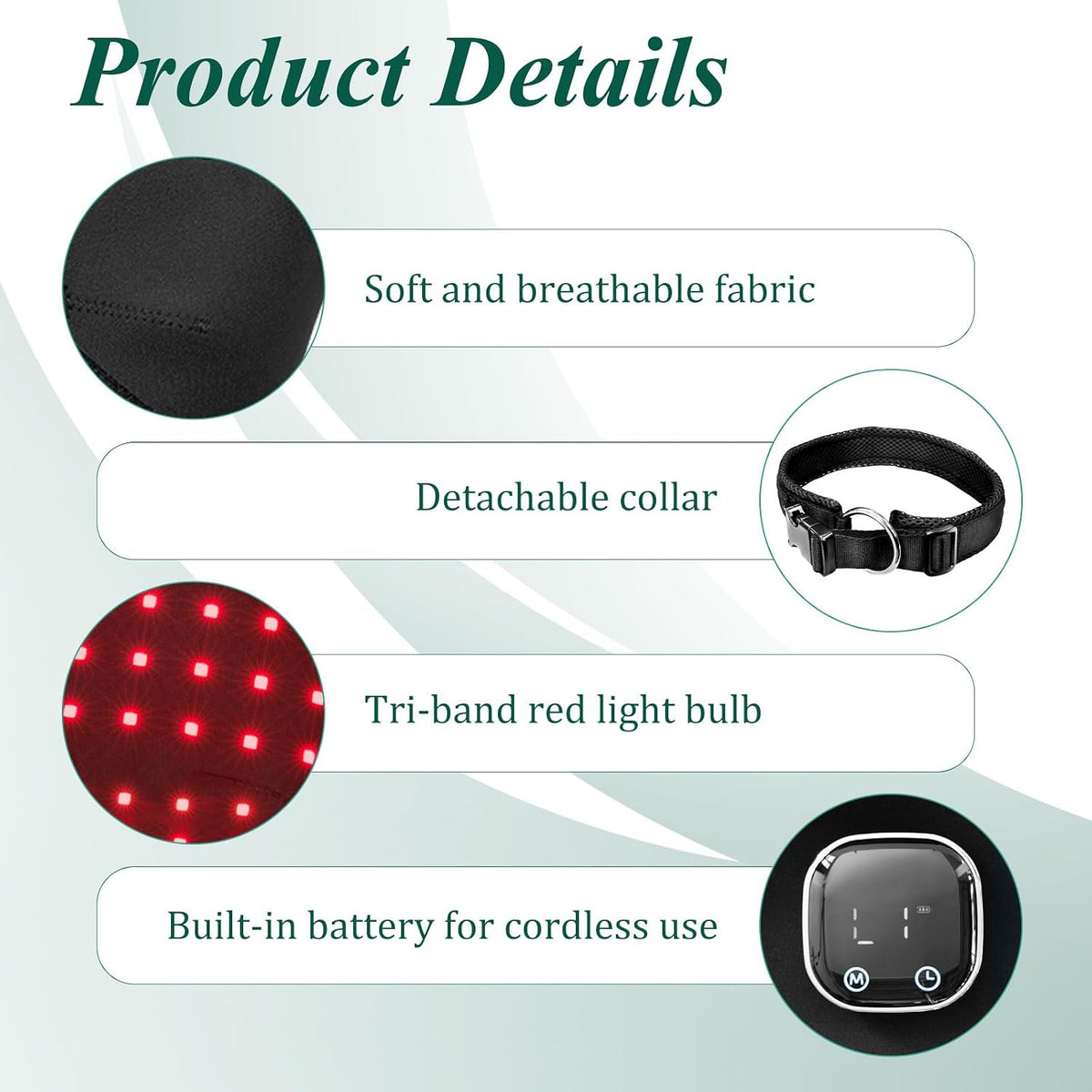 dog knee brace for acl support, red &, side view