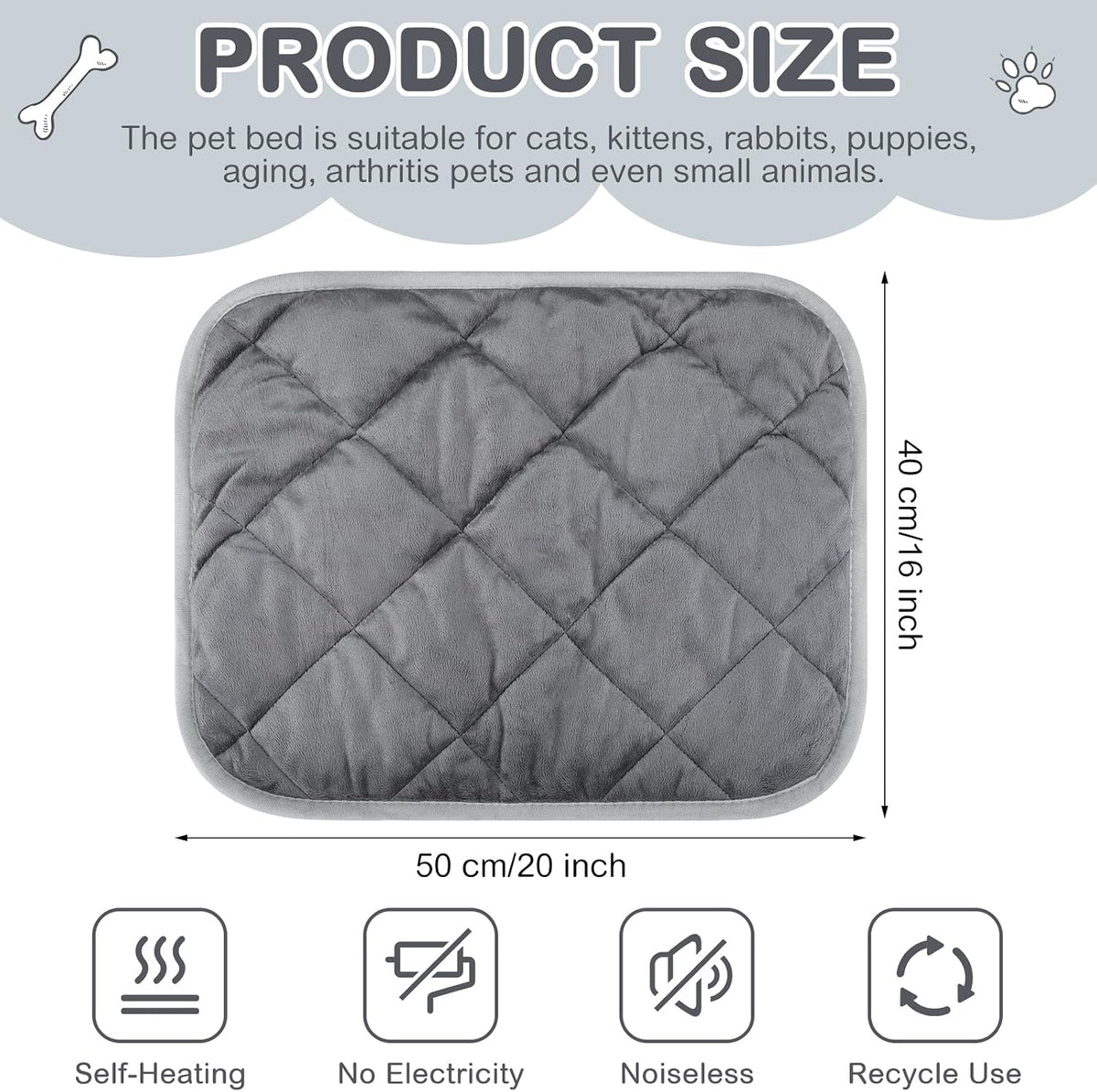 self heating cat pad self warming dog mat shown in use