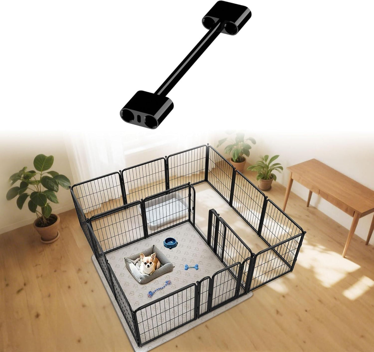 fxw divider connectors, dog playpen accessories, 2 pack shown in use