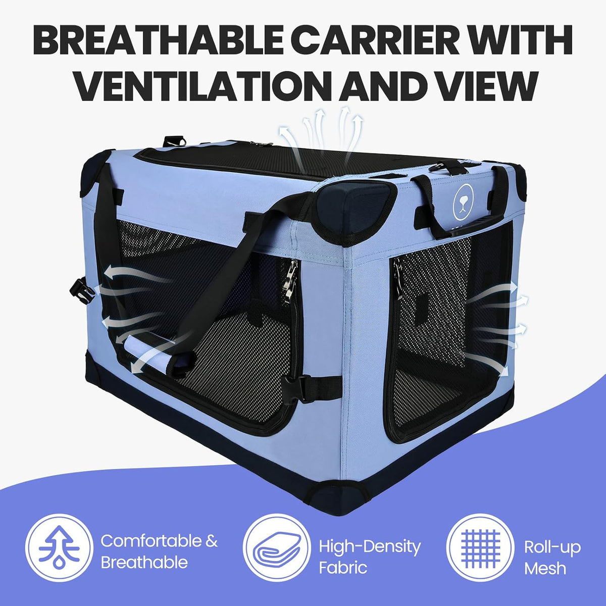 pegic extra large cat carrier, blue showing dimensions