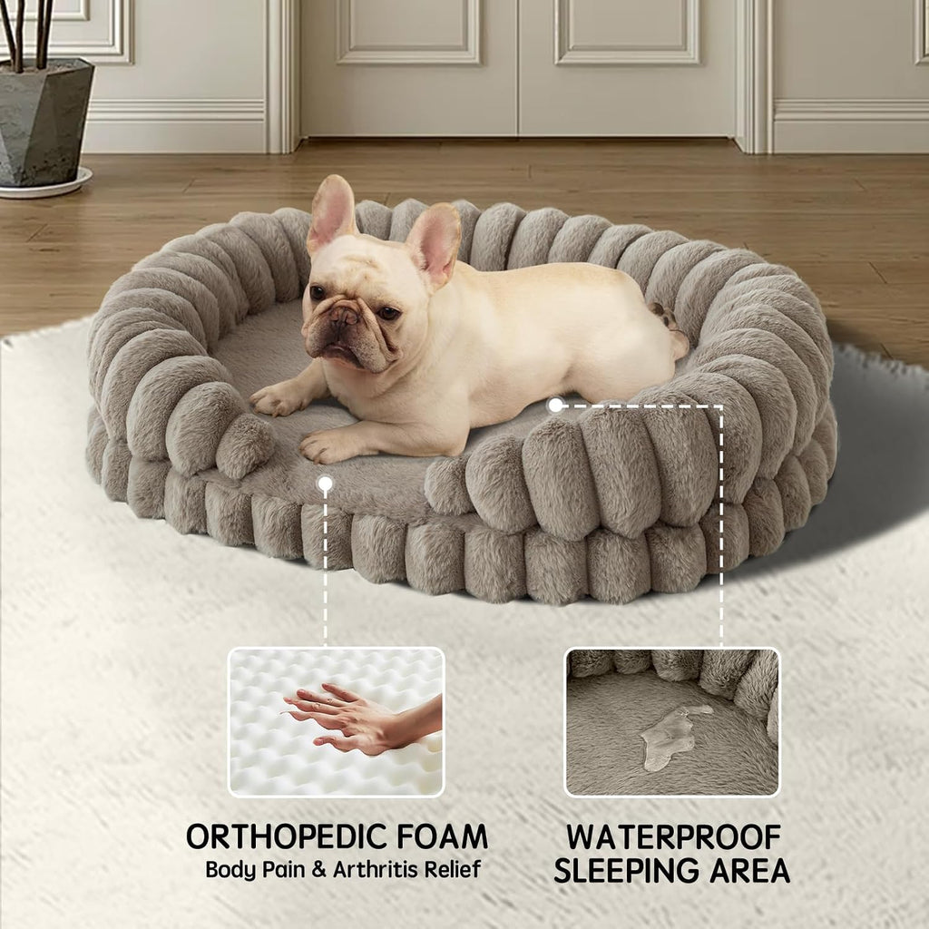 balance calming dog bed for medium sized dogs shown in use