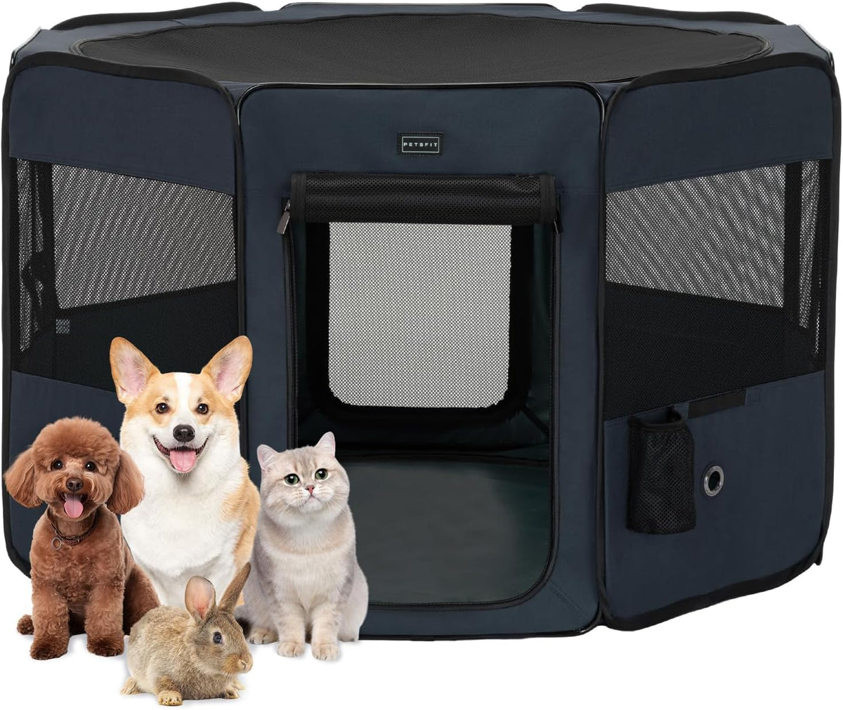 petsfit 45.5" dog playpen with dual zipper doors, main product view