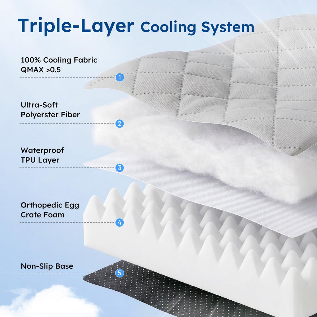 zomisia cooling dog bed for crate, q-max>0.5 cooling, side view
