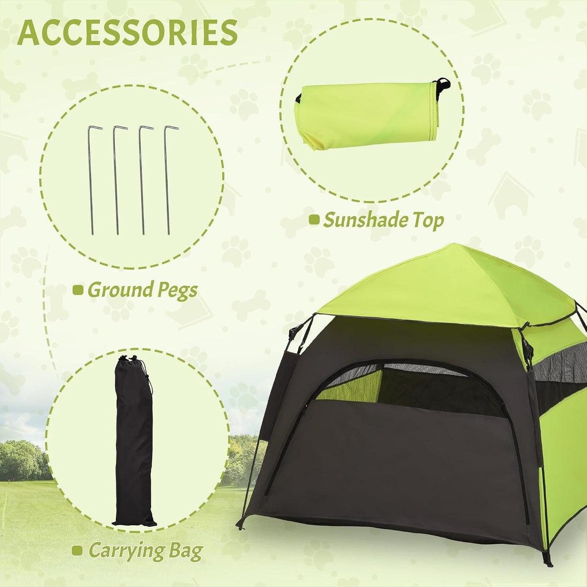 pawhut pop up dog tent for extra large, package contents