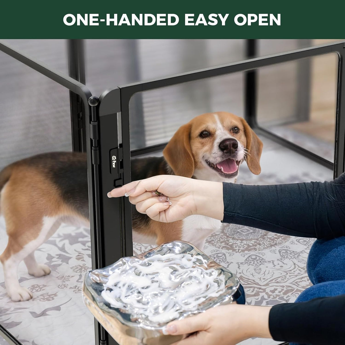 fxw auraspace pro clear acrylic indoor dog playpen showing dimensions