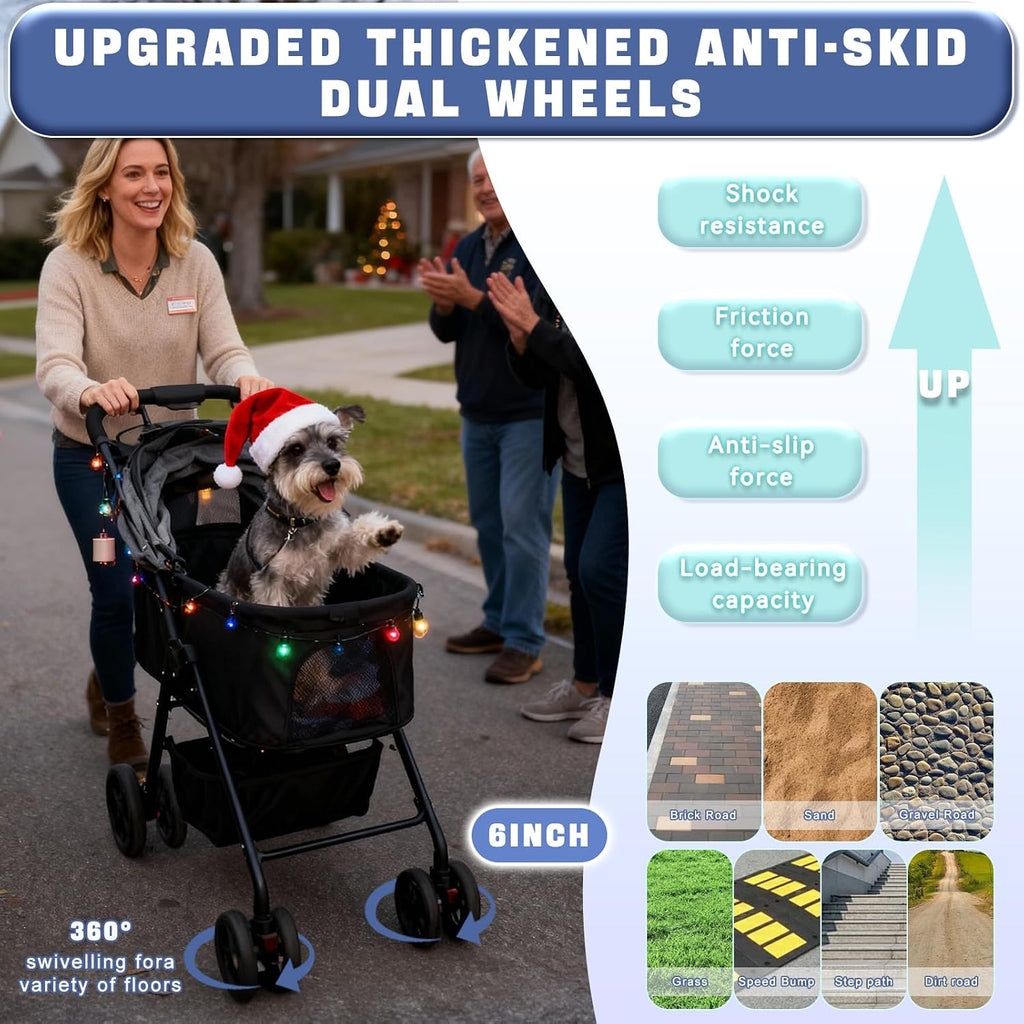 4 wheels pet stroller 4 in 1 pet, close-up detail