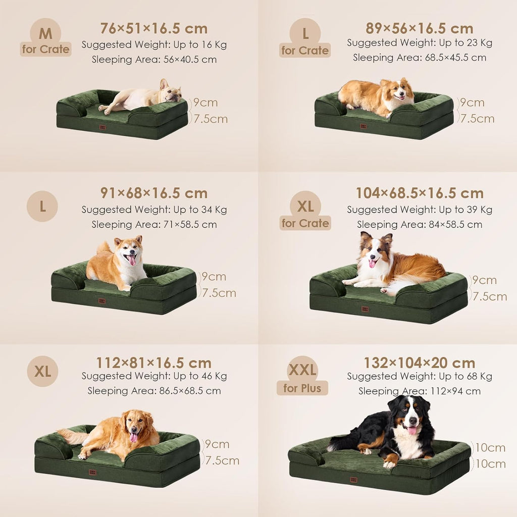 eheyciga orthopedic extra large dog bed, waterproof washable showing dimensions