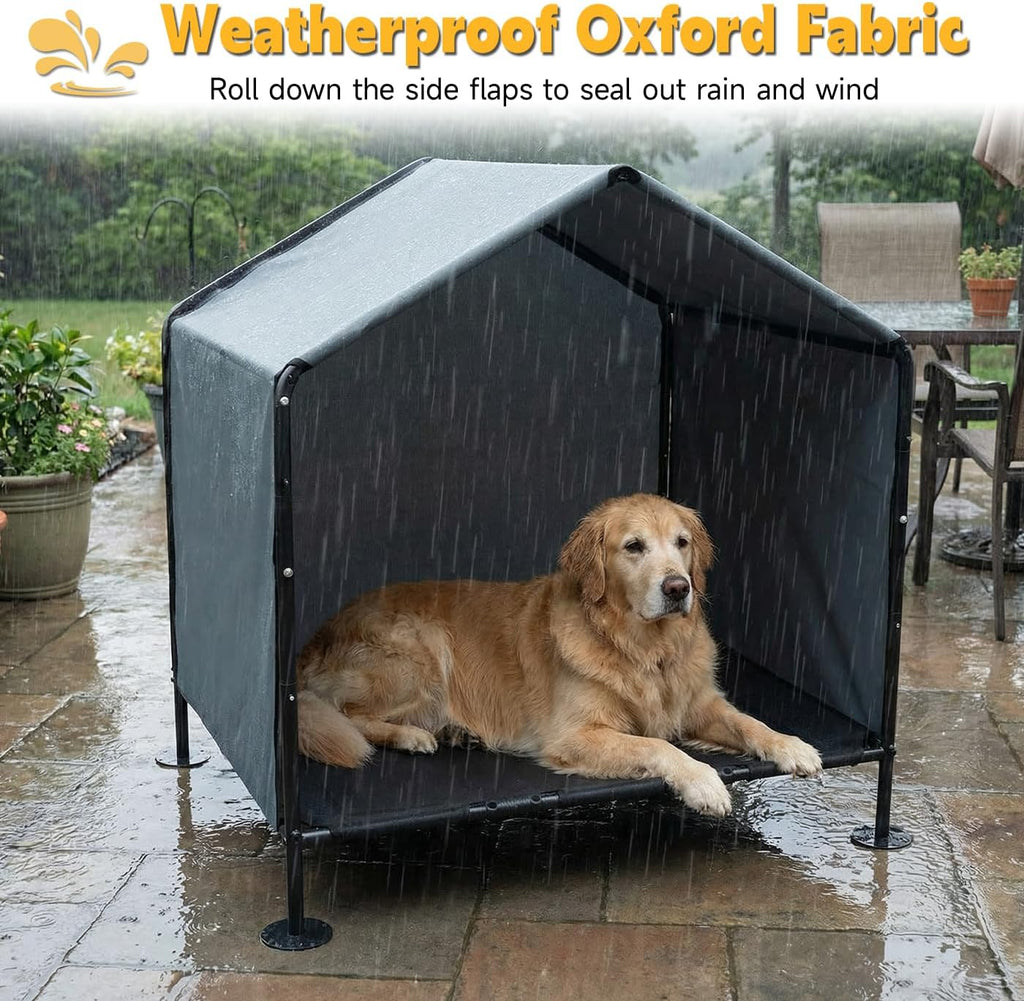 large dog shade with elevated dog bed, waterproof on a desk or shelf