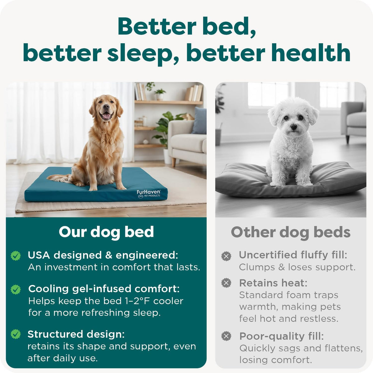 furhaven water-resistant orthopedic dog bed for medium dogs on a desk or shelf