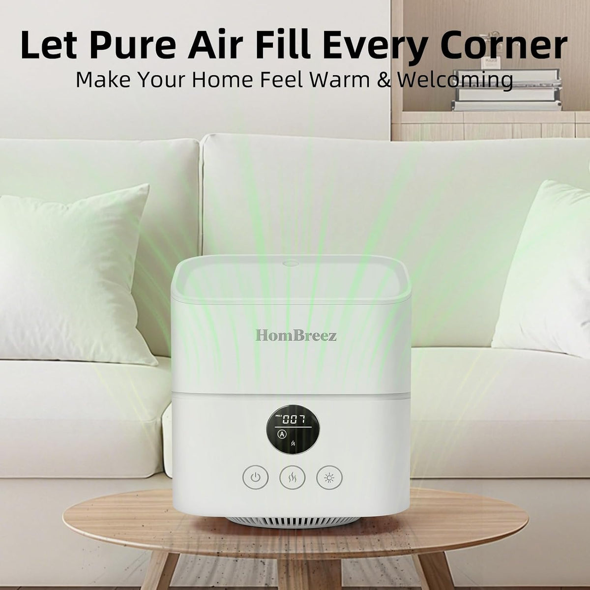 humidifier and air purifier in one, h13 true showing dimensions
