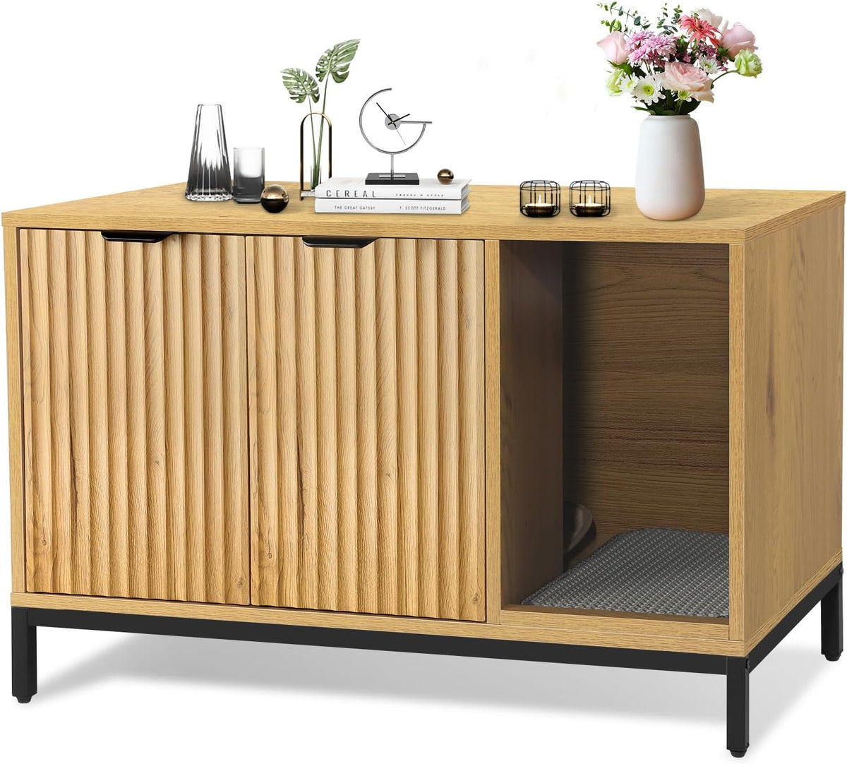 cat litter box enclosure, hidden litter box furniture, main product view