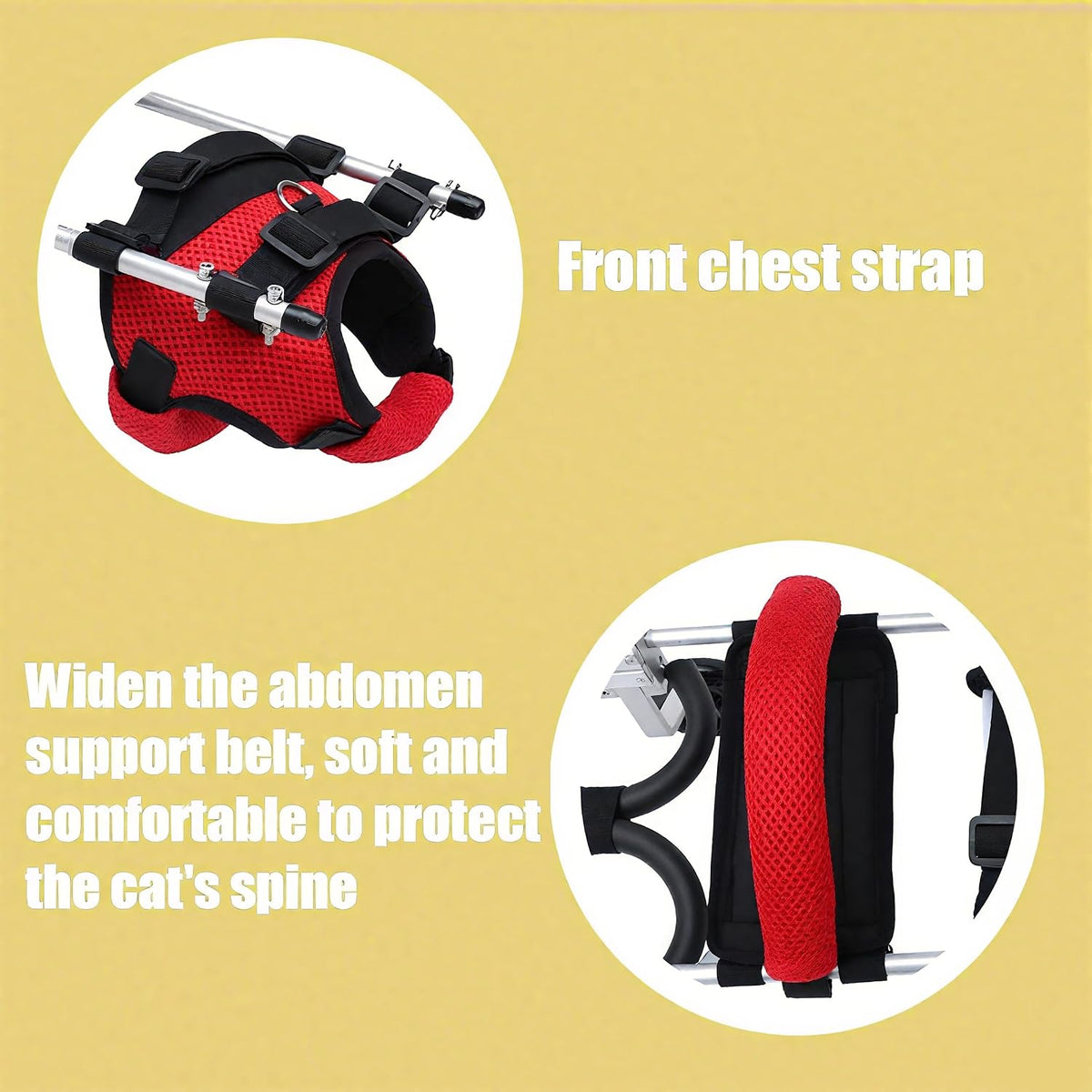 cat wheelchair adjustable 2 wheels pet wheelchair lightweight showing dimensions