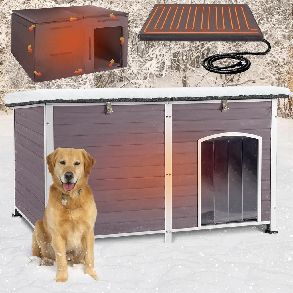 heated dog house outdoor 59.1" extra large 100%, main product view