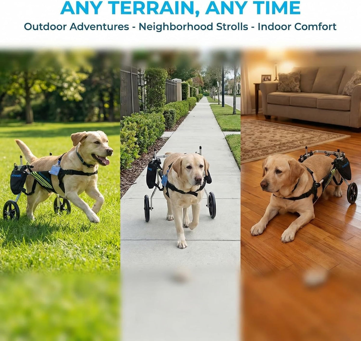 dog wheelchair for back legs, lightweight aluminum adjustable, package contents