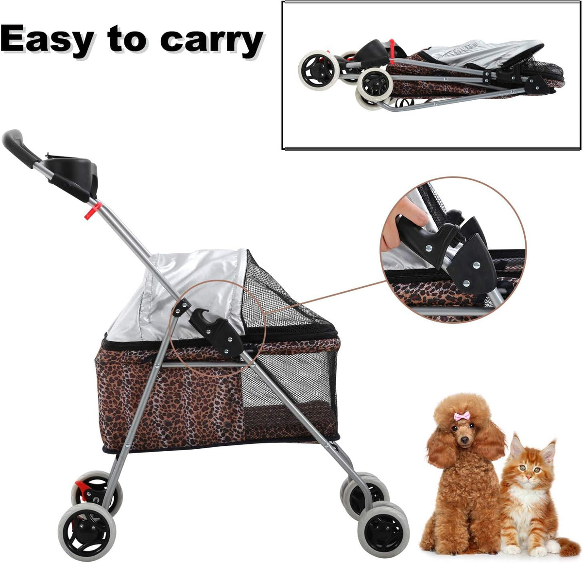meet perfect pet stroller for small/medium dogs & shown in use