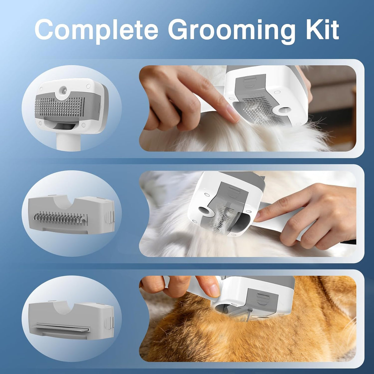 upgrade dog grooming vacuum, quiet dog groomimg kit, side view