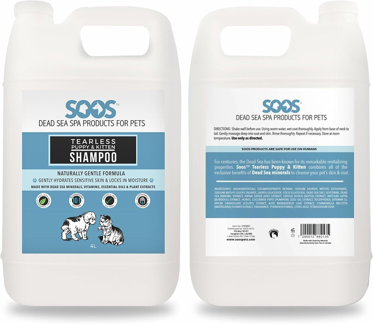 soos pets pet shampoo natural dead sea tear-less shown in use
