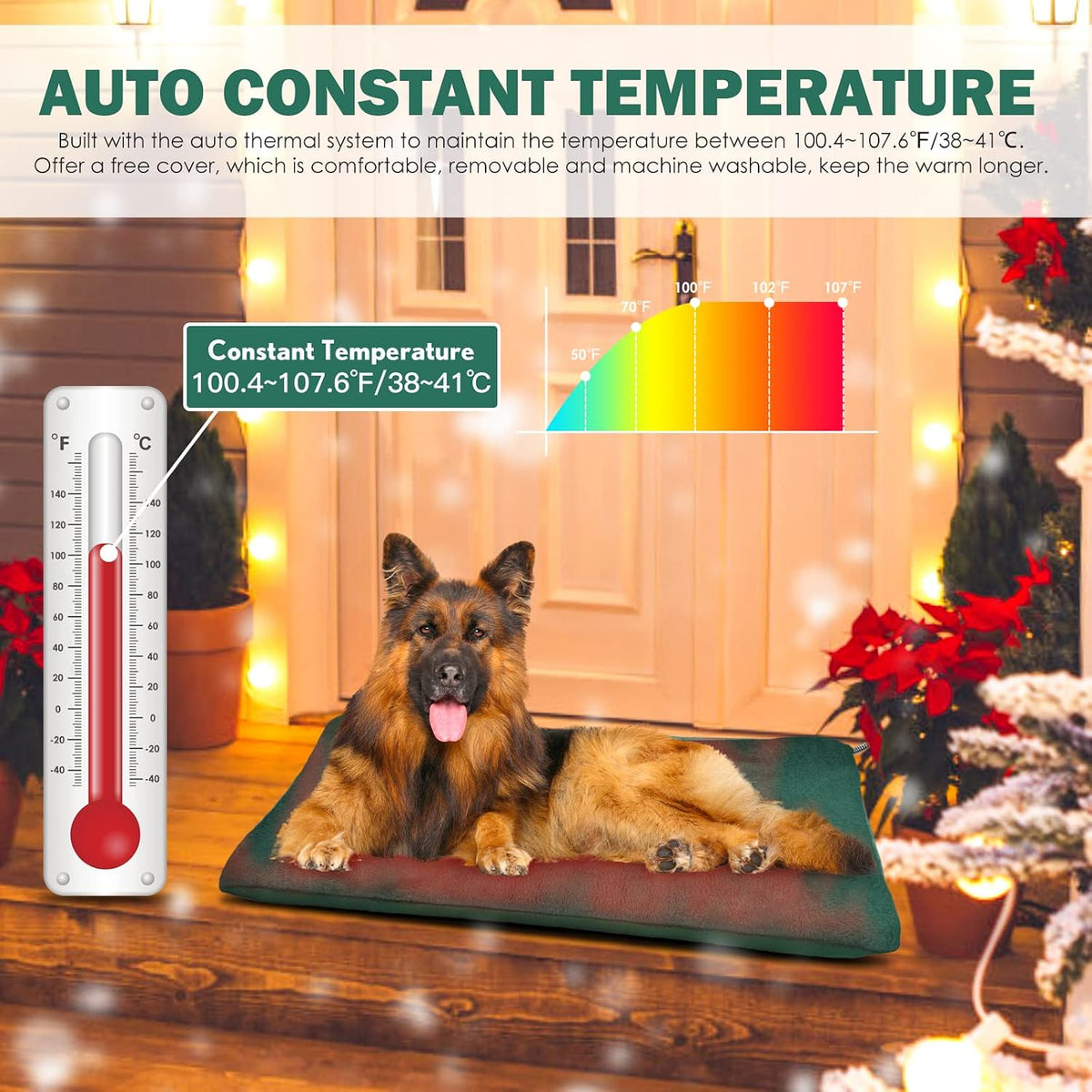 petnf outdoor heated pet bed with waterproof cover,pet, close-up detail