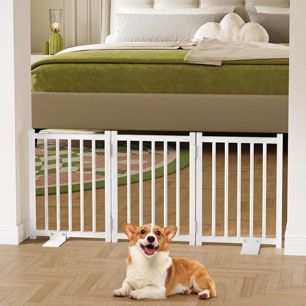 snughome short dog gate indoor, 16" high freestanding on a desk or shelf