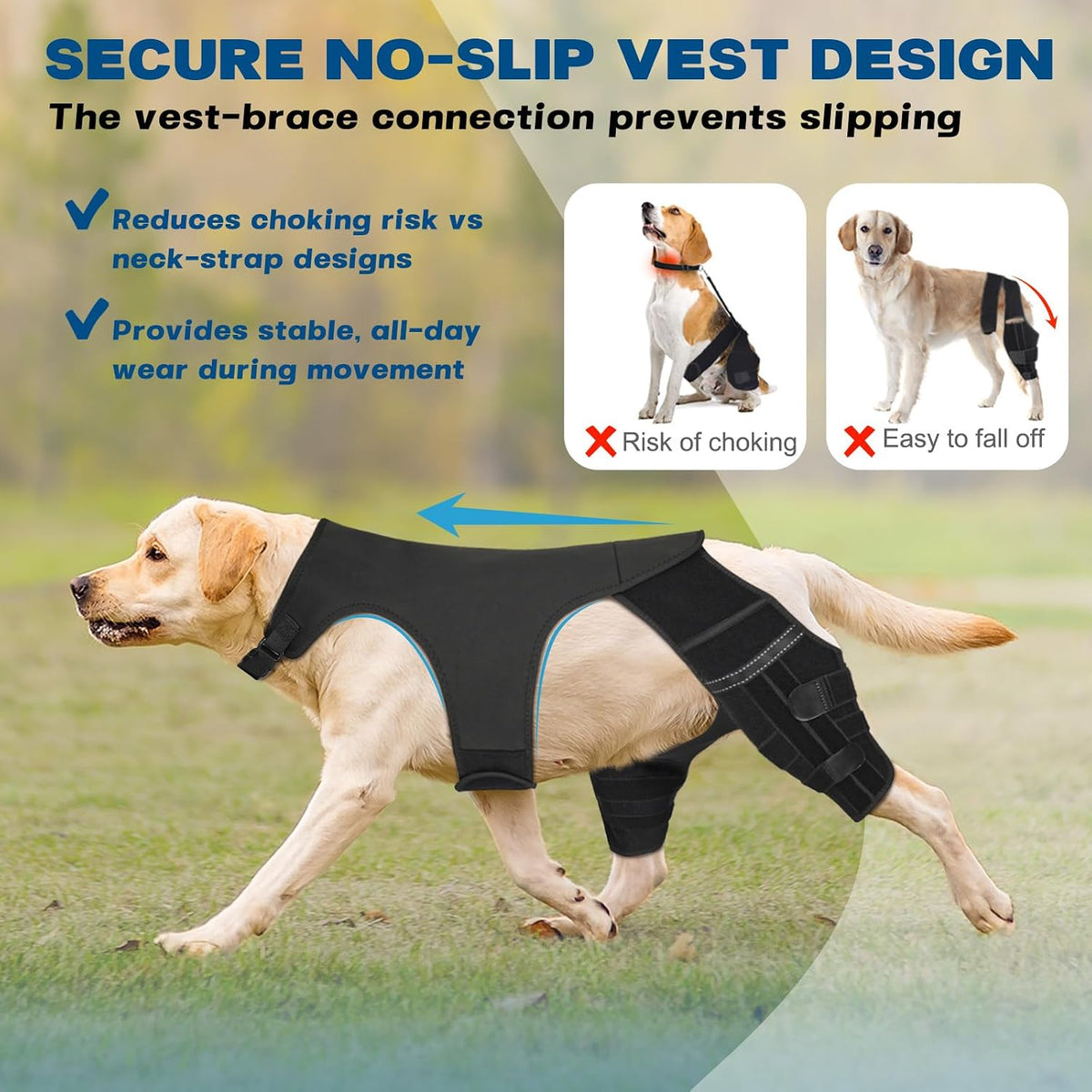 dog knee brace for torn acl hind leg, side view
