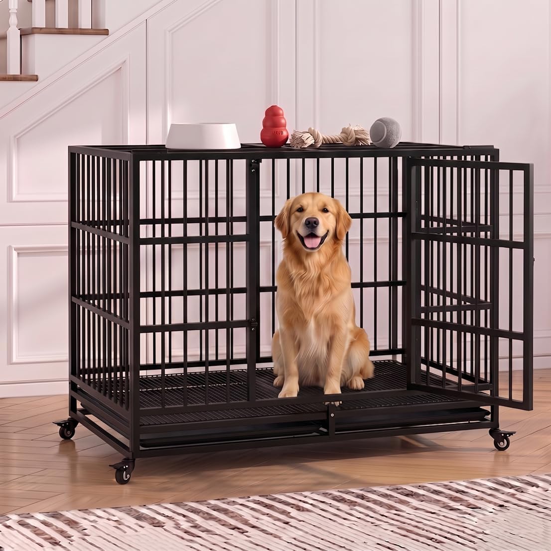 kokotangs 48 inch heavy duty dog crate cage, package contents