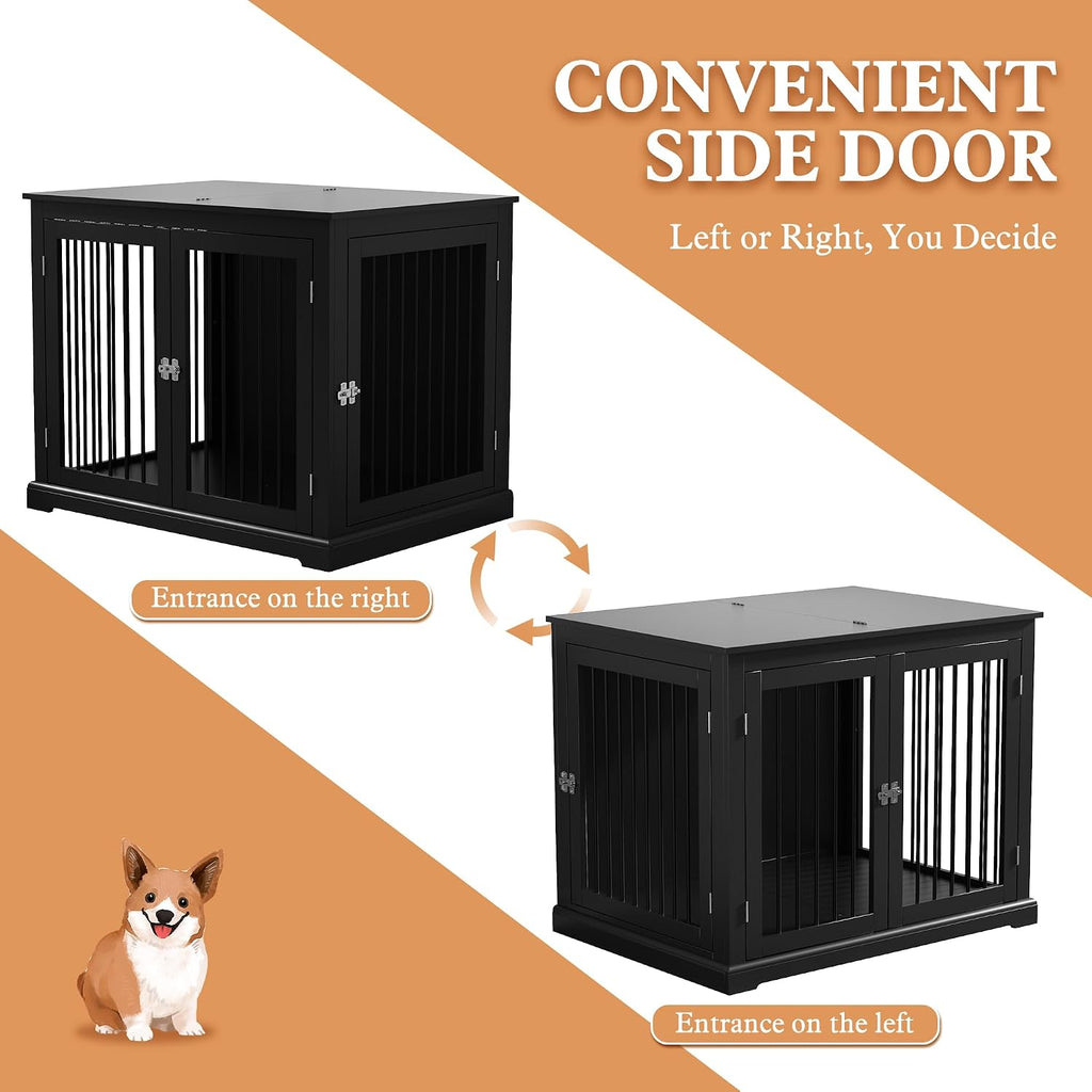 pupetpo dog crate furniture, wooden dog kennel with, package contents