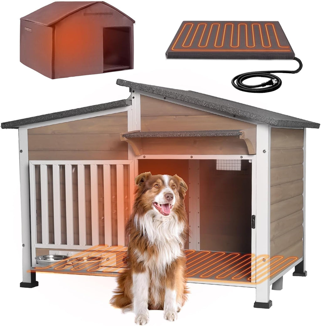 heated dog house for outdoor use with matel, main product view