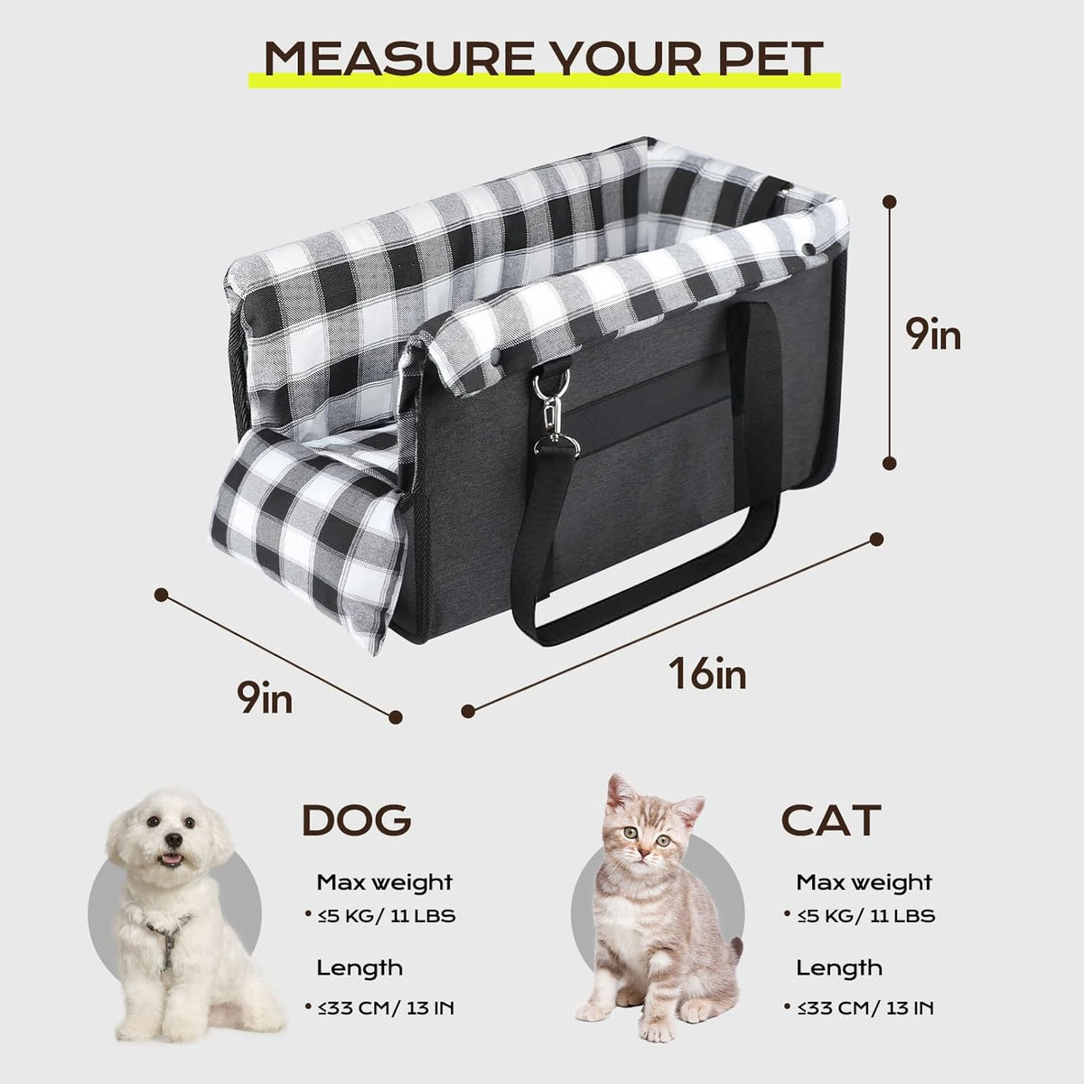 center console dog car seat for small dogs shown in use