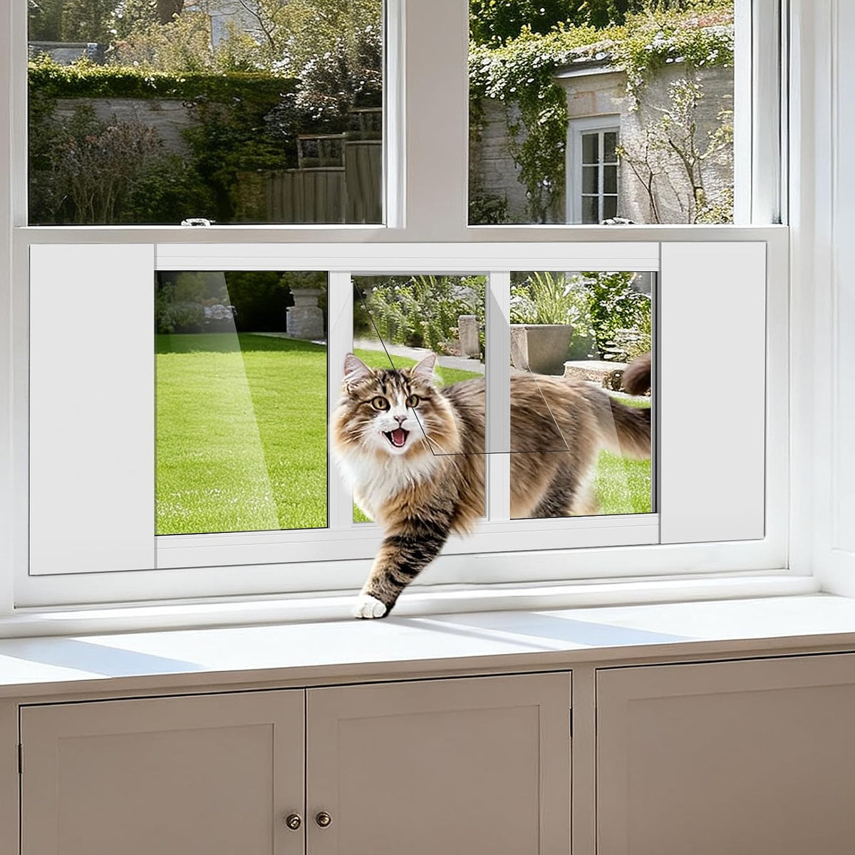 docred cat door for window, full-size window pet, main product view