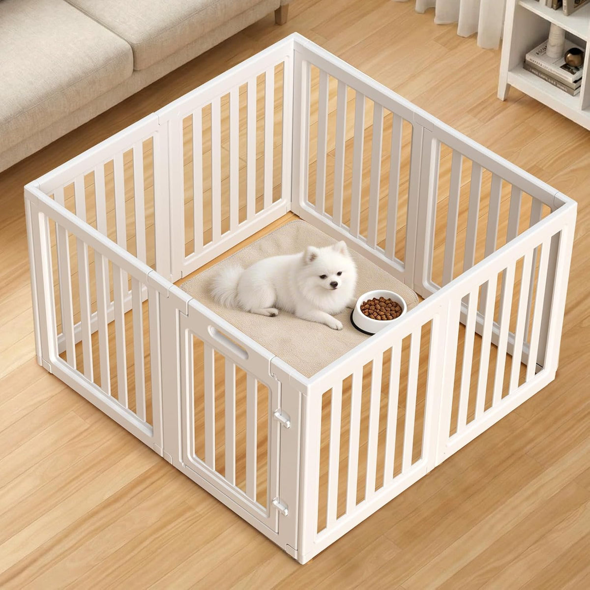 dog playpen indoor,puppy playpen,white 30.3" h, 8 panels, main product view