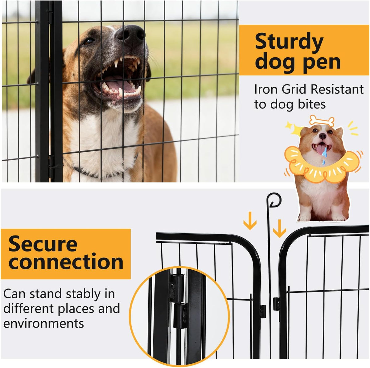 fdw dog playpen dog pen 16 panels 40 showing dimensions