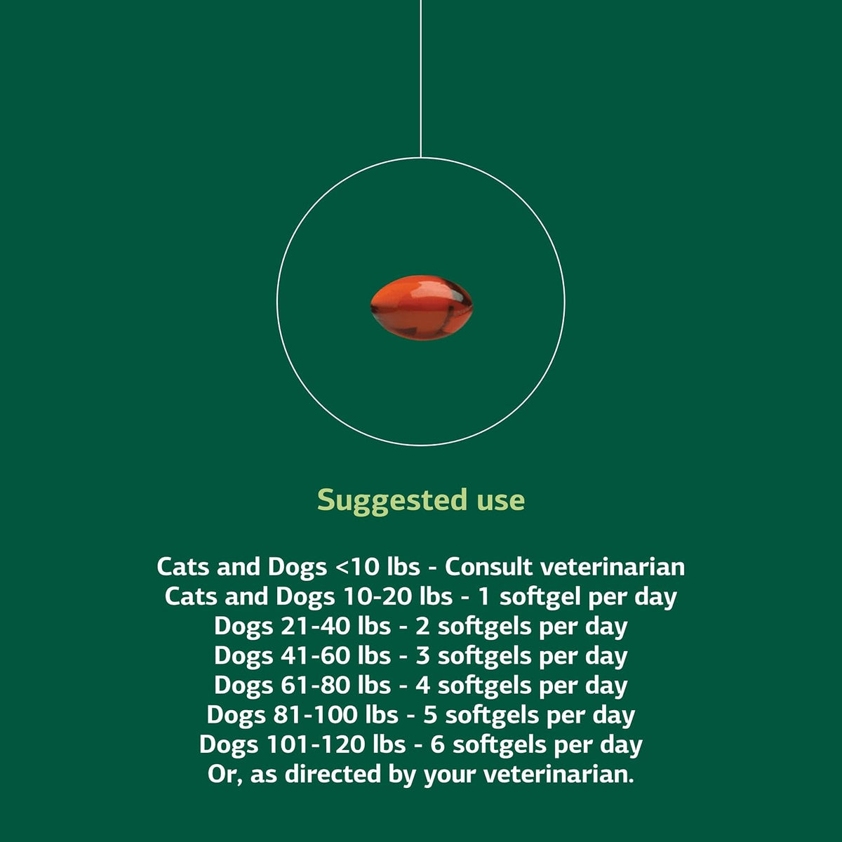 standard process vf omega-3 for pets, 90 softgels showing dimensions