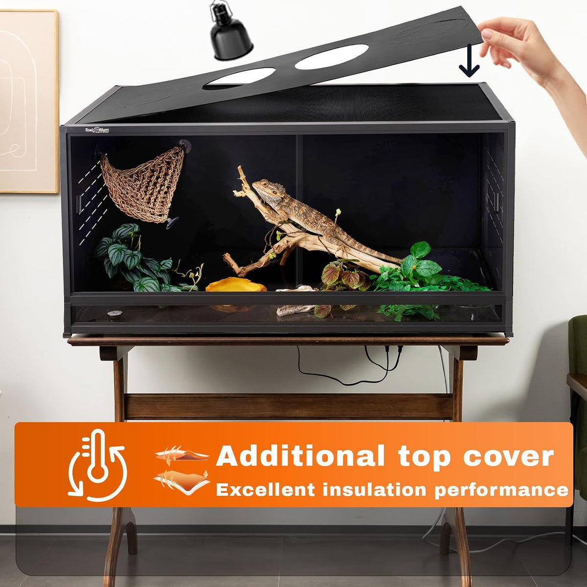 extra large pvc reptile enclosure 3 tier 48"x24"x24"with, side view