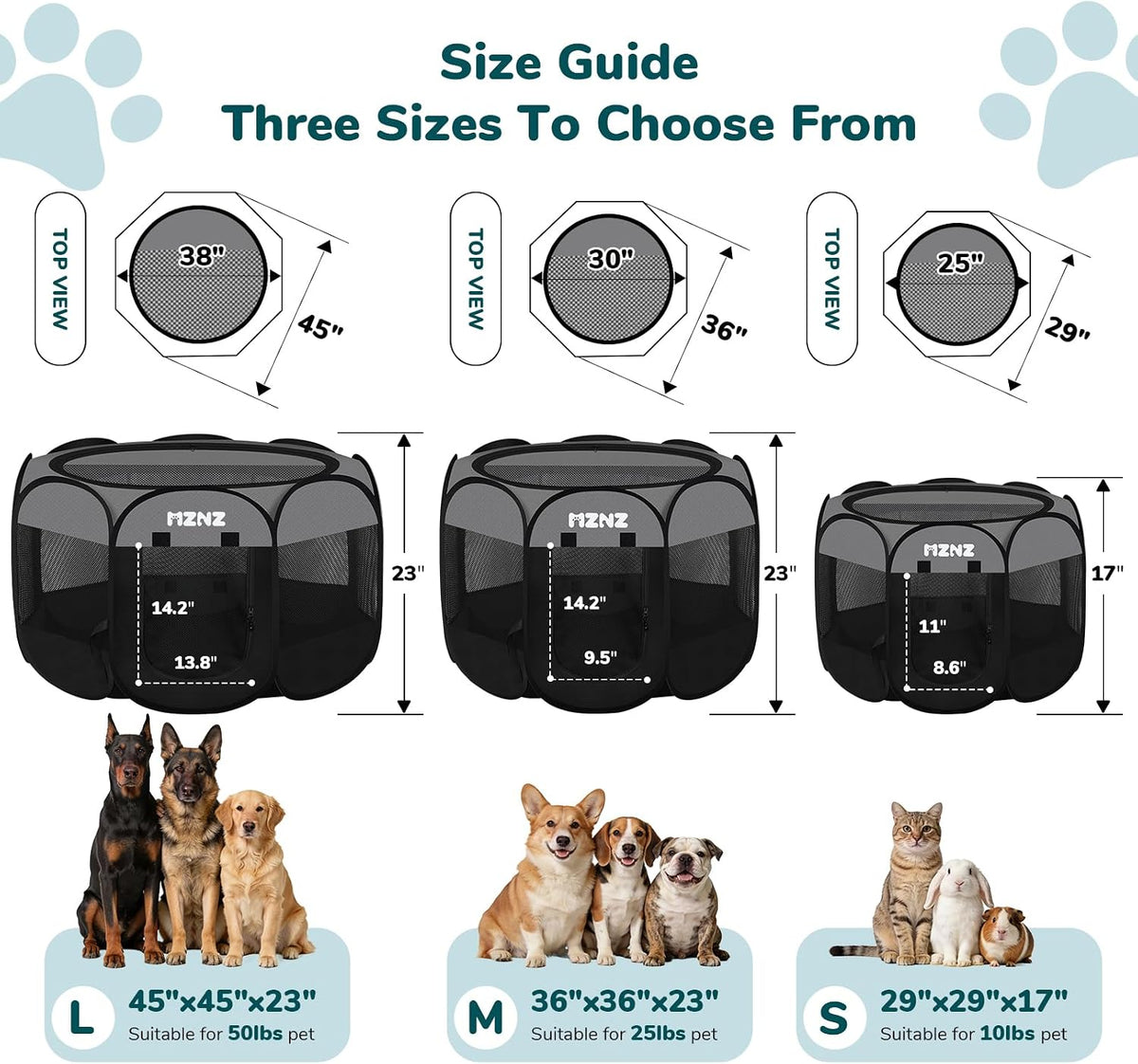 dog cat small animal puppy playpen crate, large shown in use