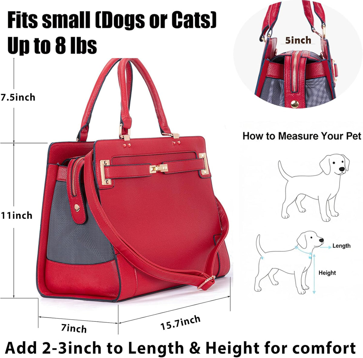 fashion pet carrier dog cat carrier purse soft-sided shown in use