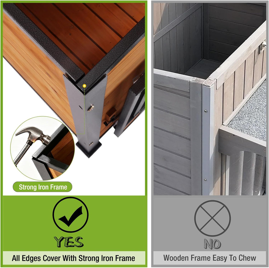 gutinneen dog house outdoor dog kennel with chew-proof showing dimensions