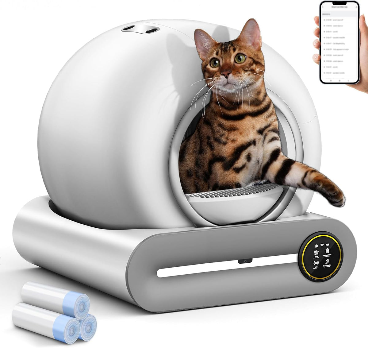 self cleaning litter box, automatic cat robot for, main product view