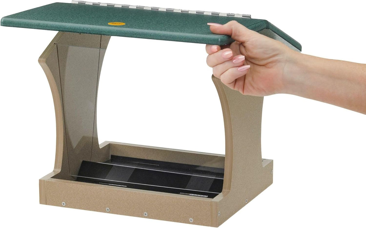 birds choice two-sided hopper bird feeder | large, side view