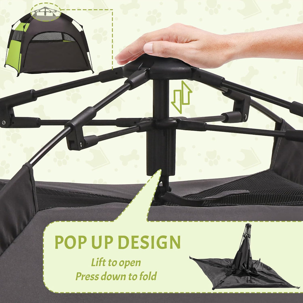pawhut pop up dog tent for extra large, side view